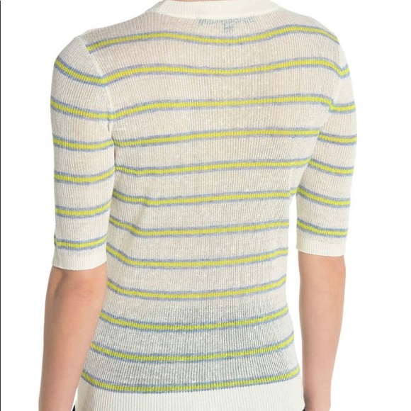 Veronica Beard Dean Ivory Multi Striped Linen
Blend Sweater - Picture 3 of 3
